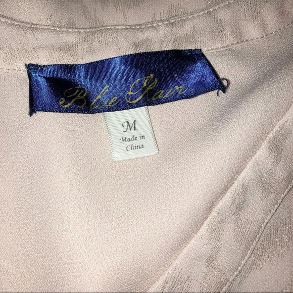 Blue Rain medium light rose w/gold threads blouse - Picture 3 of 3